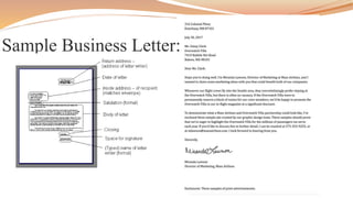 Sample Business Letter:
 