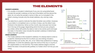 Sender's Address Examples BUSINESS LETTERS | PPTX
