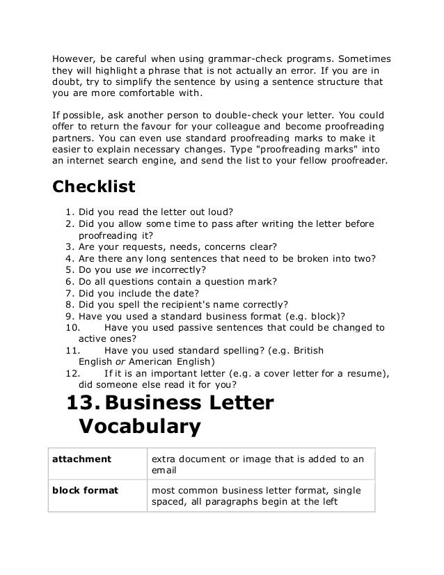 business letters in english