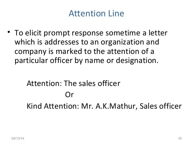 Business Letter With Attention Line Best Free Home