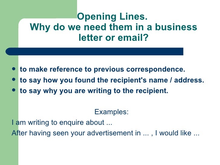 opening a business letters