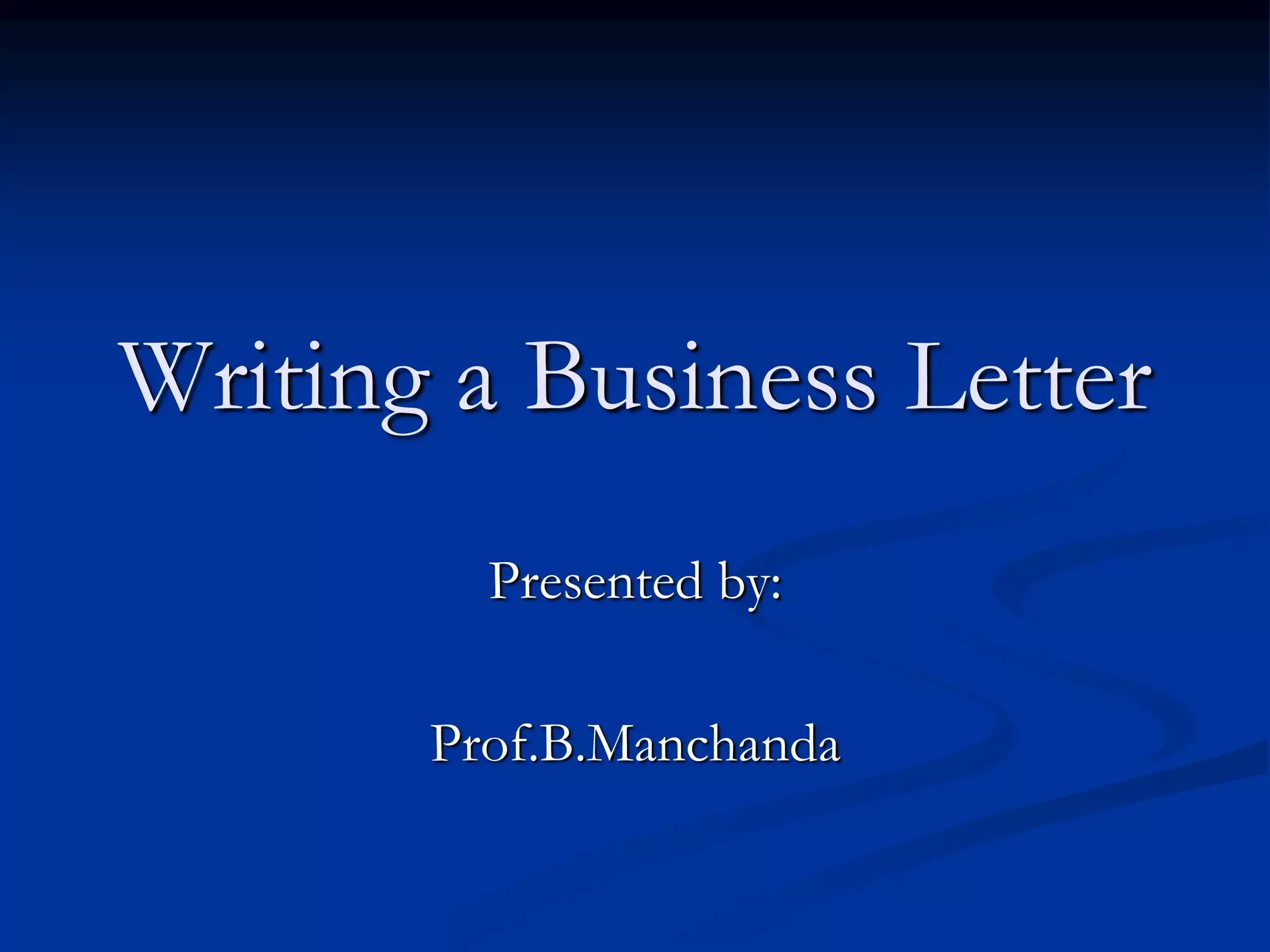 Business Letter Writing.ppt | Desktop Publishing | Computer Software ...