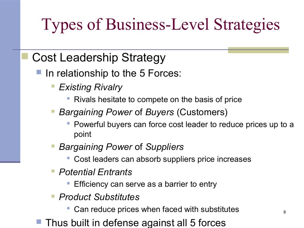 Business Level Strategies