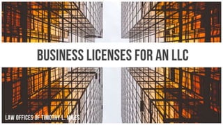 Business Licenses for an LLC