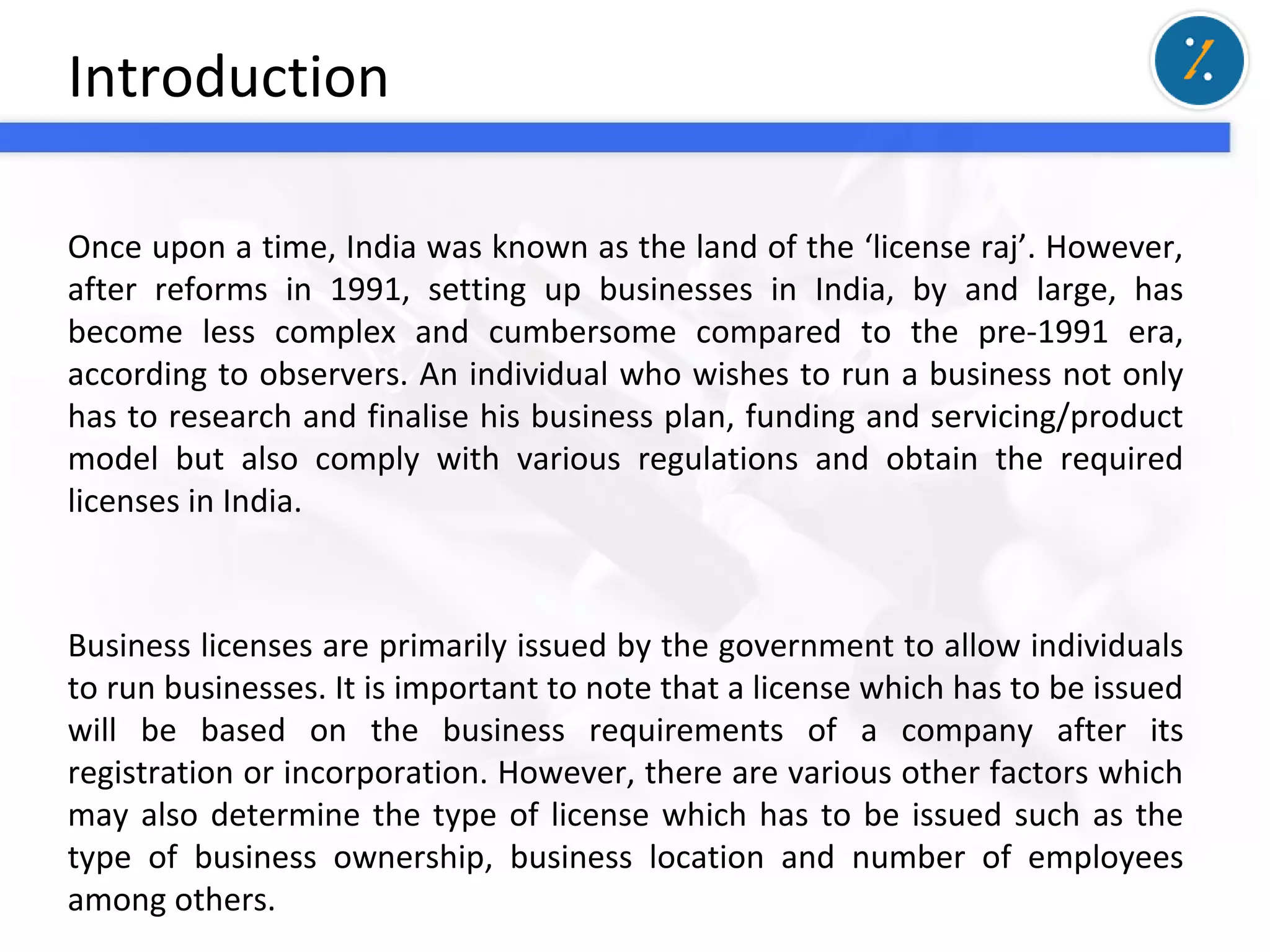 Business licenses in india | PPT