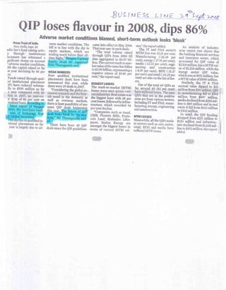Business Line - Sept 29, 2008 - QIPS loses flavour in 2008, dips 86%