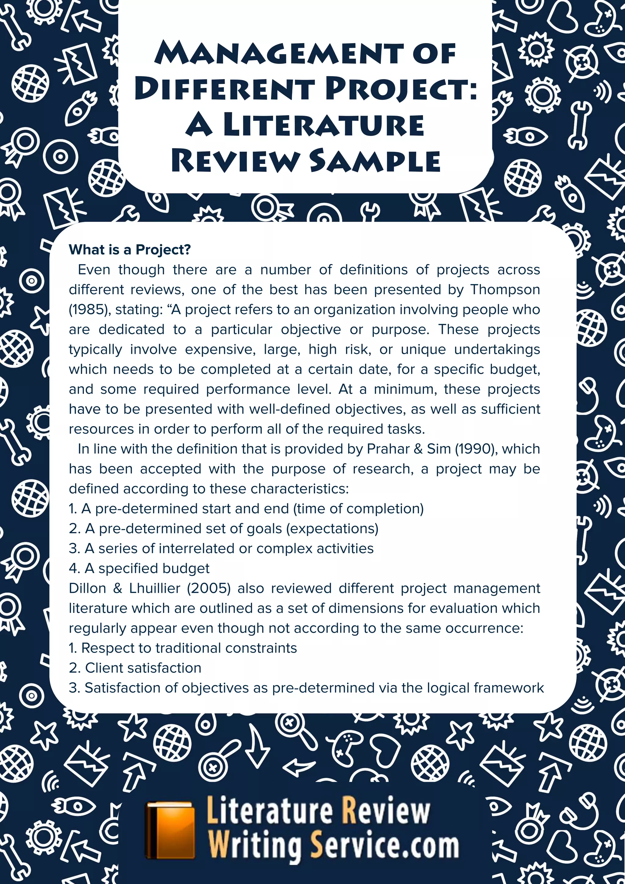 Literature Filing Example Business Literature Review Example Sample | PDF