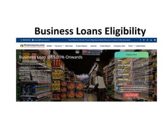 Business Loans Eligibility
 