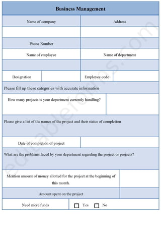 Business Management-Fillable PDF Template