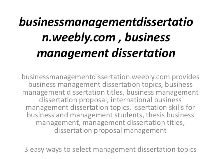 Business management dissertation