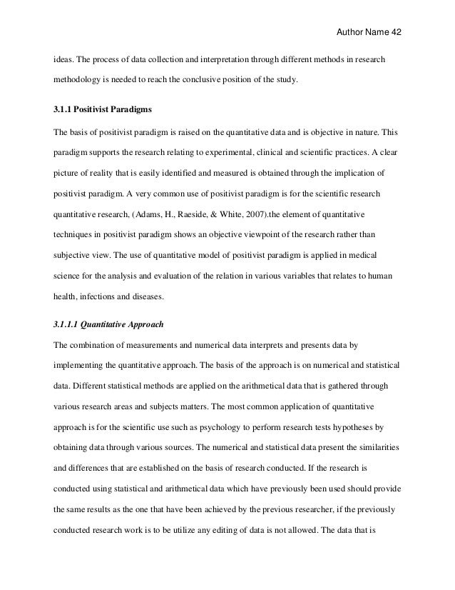 Sample analysis of data in thesis