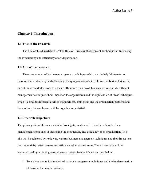 Business management dissertation examples