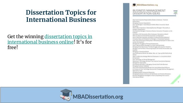 business management dissertation subjects