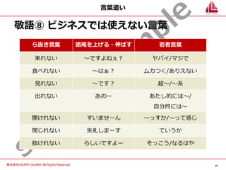 ビジネスマナー研修用パワーポイント資料無料サンプル版 | PDF