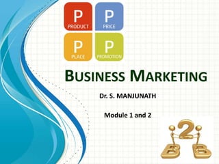 BUSINESS MARKETING
Dr. S. MANJUNATH
Module 1 and 2

 