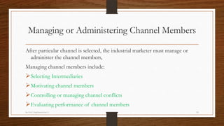 Managing or Administering Channel Members
After particular channel is selected, the industrial marketer must manage or
adm...