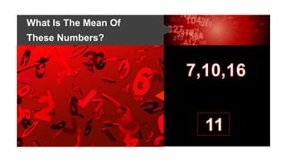 What Is The Mean Of
These Numbers?
 