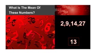 What Is The Mean Of
These Numbers?
 