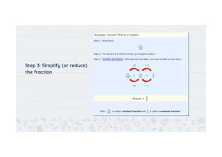 Step 3: Simplify (or reduce)
the fraction
11
 