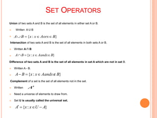 Set Operator Math Business mathematics presentation | PPTX
