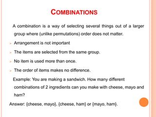 Sandwich Combination Examples Math Business mathematics presentation | PPTX