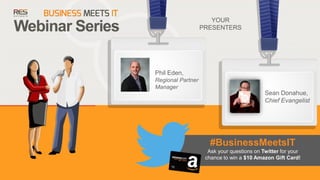 2
Copyright © 2014, RES Software. All rights reserved. 0113
YOUR
PRESENTERS
Phil Eden,
Regional Partner
Manager
Sean Donahue,
Chief Evangelist
#BusinessMeetsIT
Ask your questions on Twitter for your
chance to win a $10 Amazon Gift Card!
 