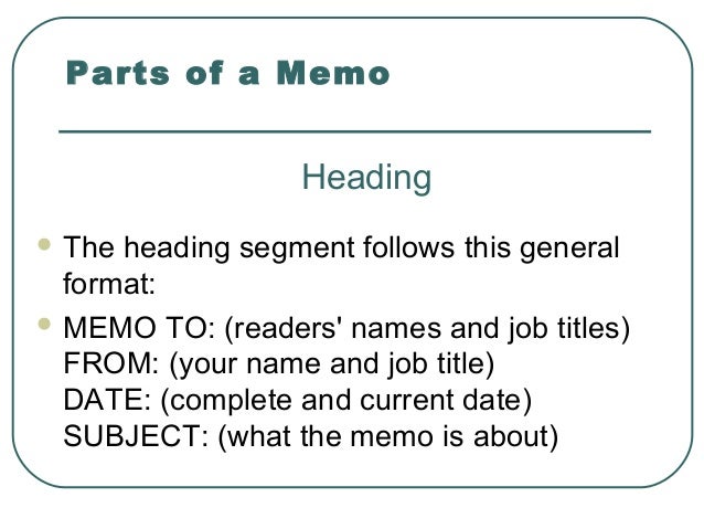 memo heading