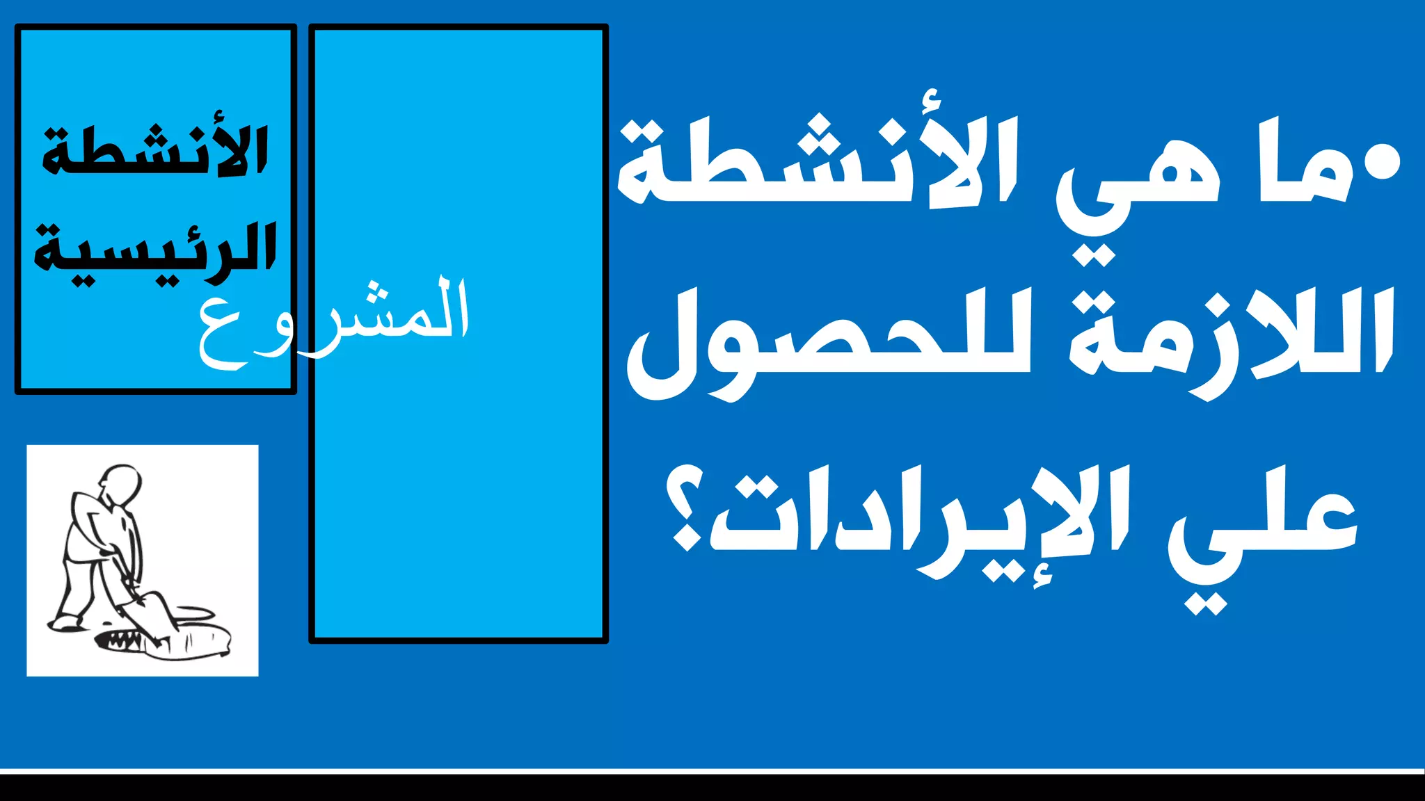 ‫األّشطت‬
‫اىشئيسيت‬
‫المشروع‬
•‫األّشطت‬ ‫ٕي‬ ‫ٍا‬
‫ىيحص٘ه‬ ‫اىالصٍت‬
‫اإليشاداث؟‬ ‫ػيي‬
 