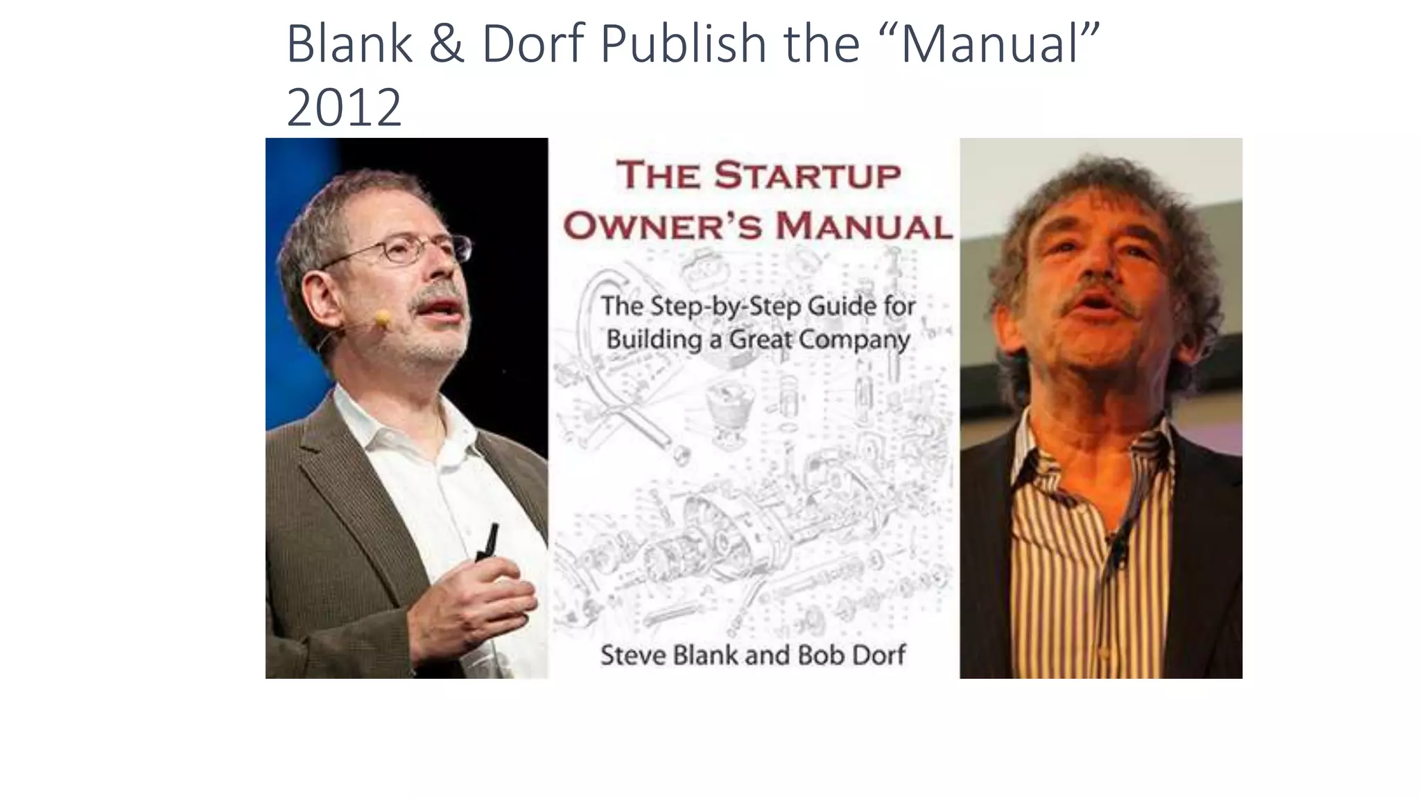 Blank & Dorf Publish the “Manual”
2012
 