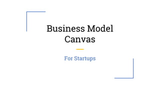 Business Model
Canvas
For Startups
 