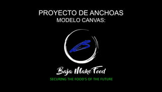 PROYECTO DE ANCHOAS
MODELO CANVAS:
 