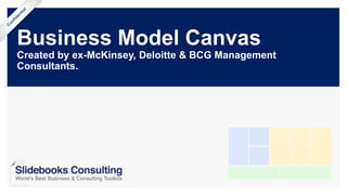 Business Model Canvas
Created by ex-McKinsey, Deloitte & BCG Management
Consultants.
 