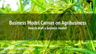Presenter: David Sharma
Date: 24th May 2020
Business Model Canvas on Agribusiness
How to draft a business model?
 