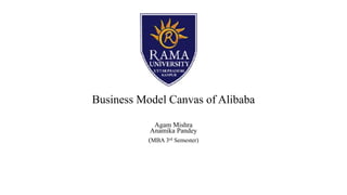 Business Model Canvas of Alibaba
Agam Mishra
Anamika Pandey
(MBA 3rd Semester)
 