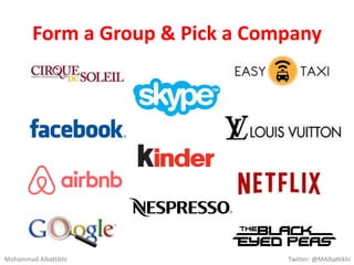 Build
Learn Measure
ProductIdeas
Data
Lean Startup Methodology
Mohammad Albattikhi Twitter: @MAlbattikhi
 