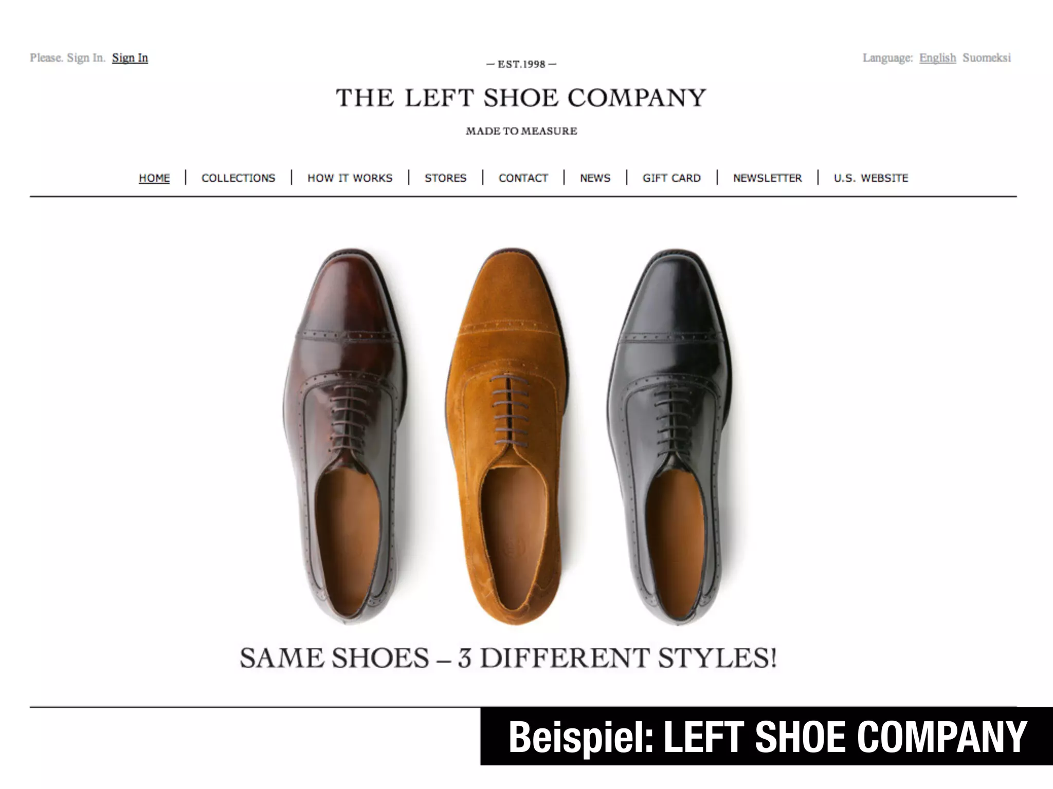 Beispiel: LEFT SHOE COMPANY
 