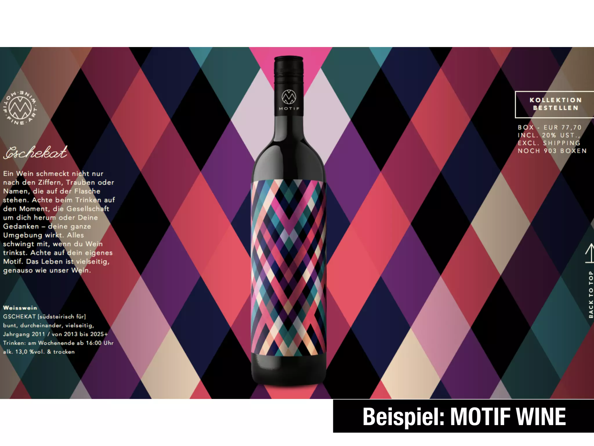 Beispiel: MOTIF WINE
 