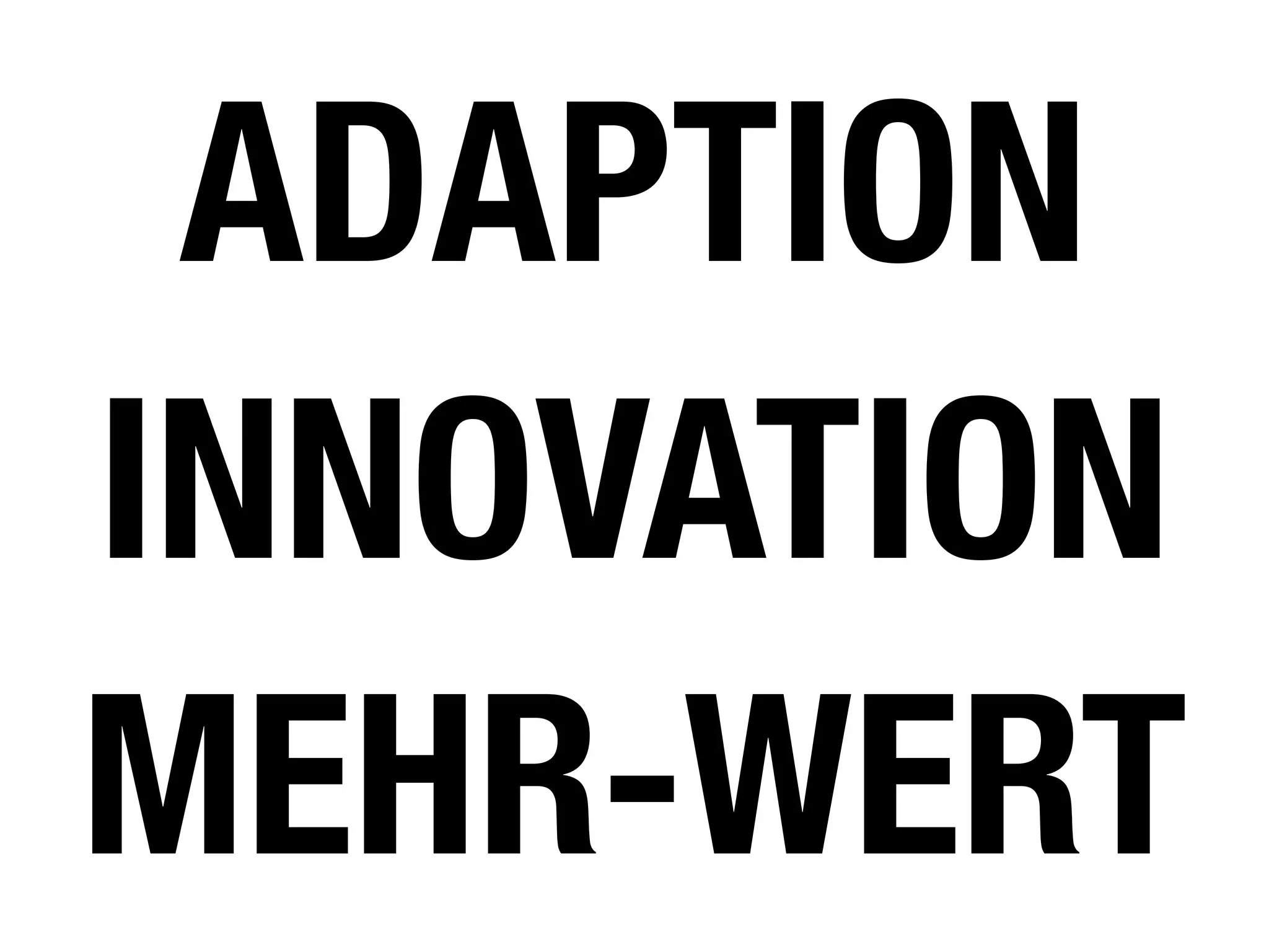 INNOVATION
ADAPTION
MEHR-WERT
 