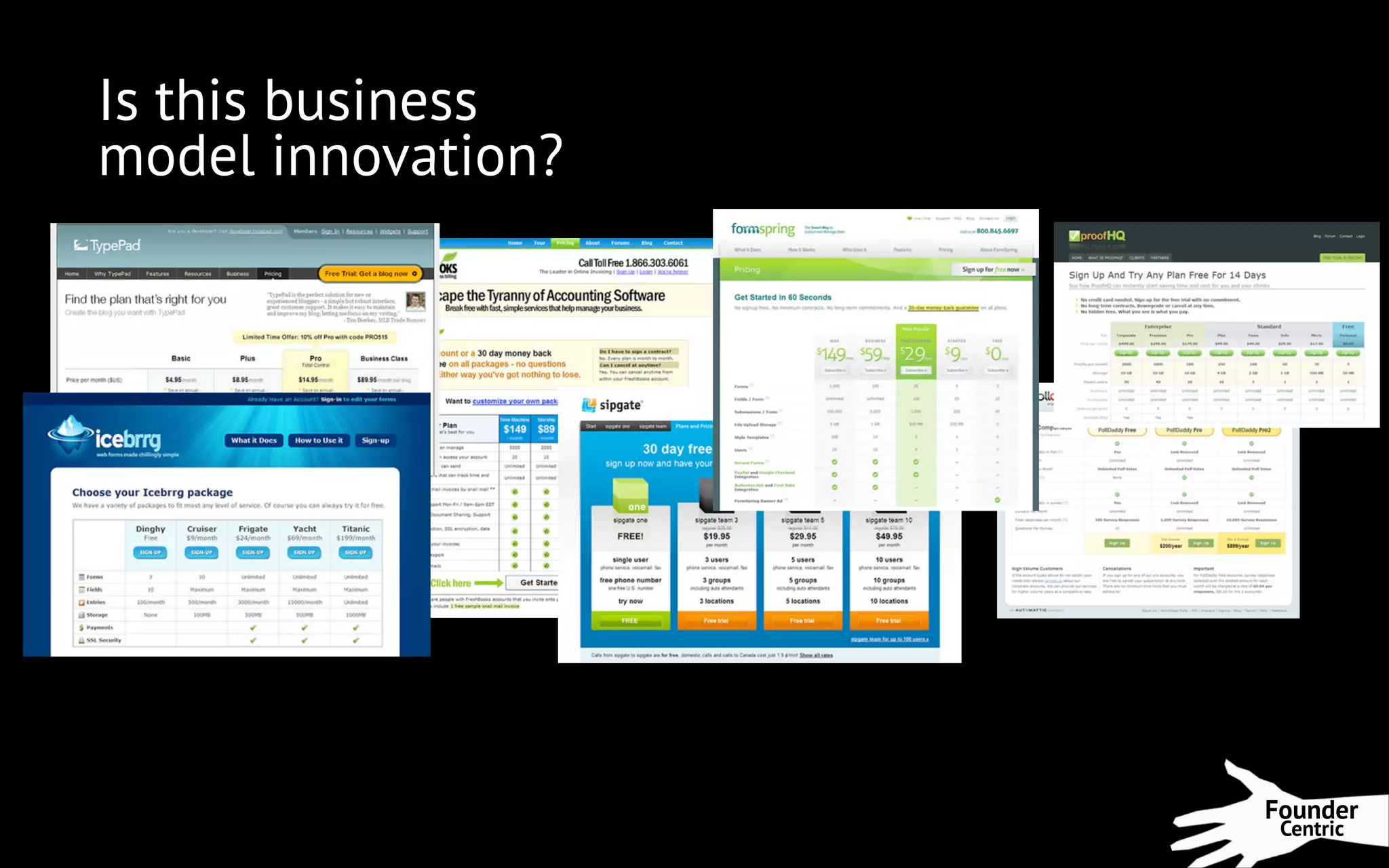 Is this business
model innovation?

Founder
Centric

 