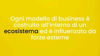 Ogni modello di business è
costruito all’interno di un
ecosistema ed è influenzato da
forze esterne
 