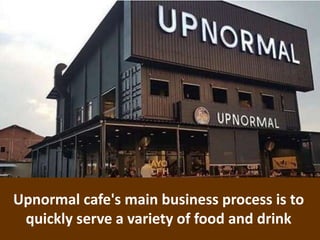 39
Upnormal cafe's main business process is to
quickly serve a variety of food and drink
 