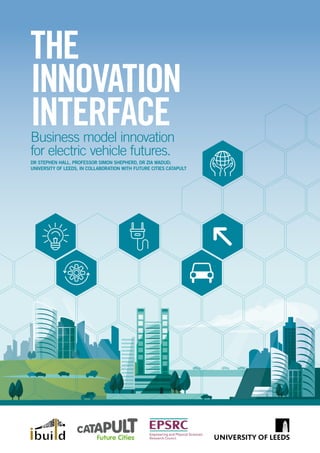 THE
INNOVATION
INTERFACEBusiness model innovation
for electric vehicle futures.
DR STEPHEN HALL, PROFESSOR SIMON SHEPHERD, DR ZIA WADUD;
UNIVERSITY OF LEEDS, IN COLLABORATION WITH FUTURE CITIES CATAPULT
 