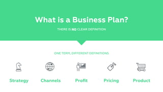 Business Plan:
DESCRIBES THE RATIONALE OF HOW AN
ORGANIZATION CREATES, DELIVERS,
AND CAPTURES VALUE
 