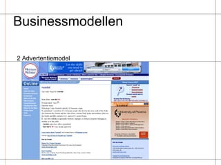 Businessmodellen  2 Advertentiemodel 