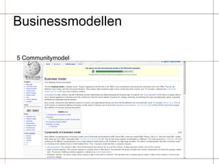 Businessmodellen  5 Communitymodel 