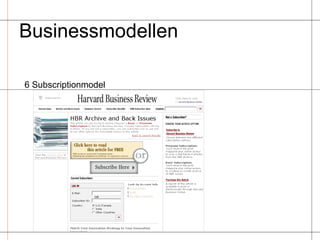 Businessmodellen  6 Subscriptionmodel 