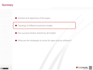 Business Models of Opensource and Free Software