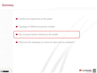 Business Models of Opensource and Free Software