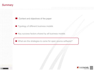 Business Models of Opensource and Free Software