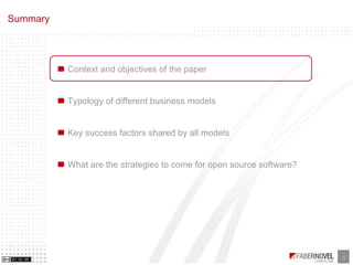 Business Models of Opensource and Free Software